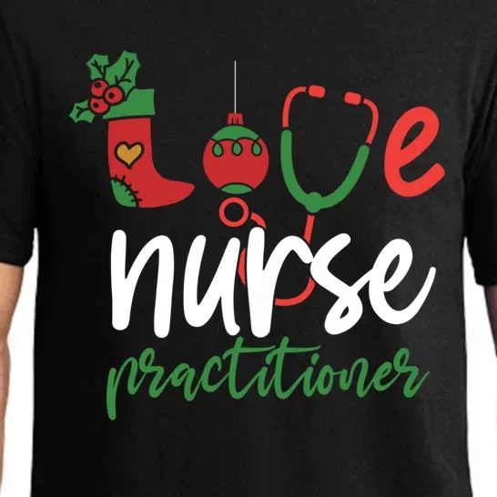 Love Nurse Practitioner Stethoscope Christmas SantaS Nurse Cute Gift Pajama Set