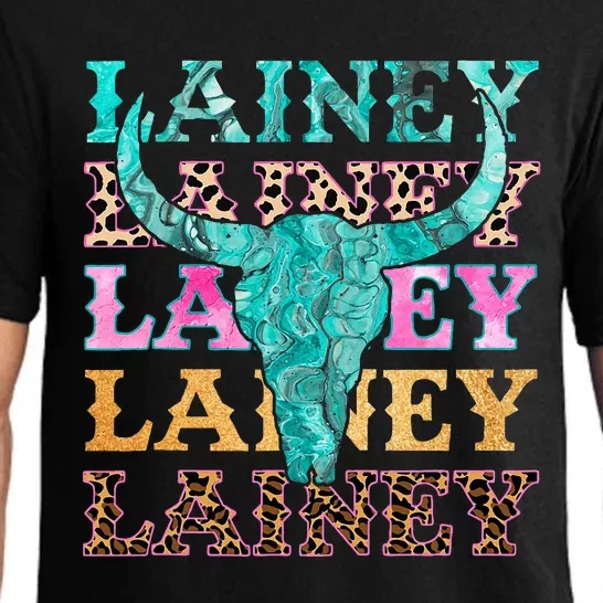 Lainey Name Personalized Cute Gifts Idea Lainey Bullskull Pajama Set