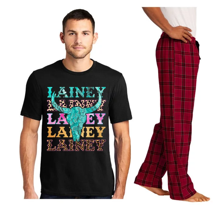 Lainey Name Personalized Cute Gifts Idea Lainey Bullskull Pajama Set