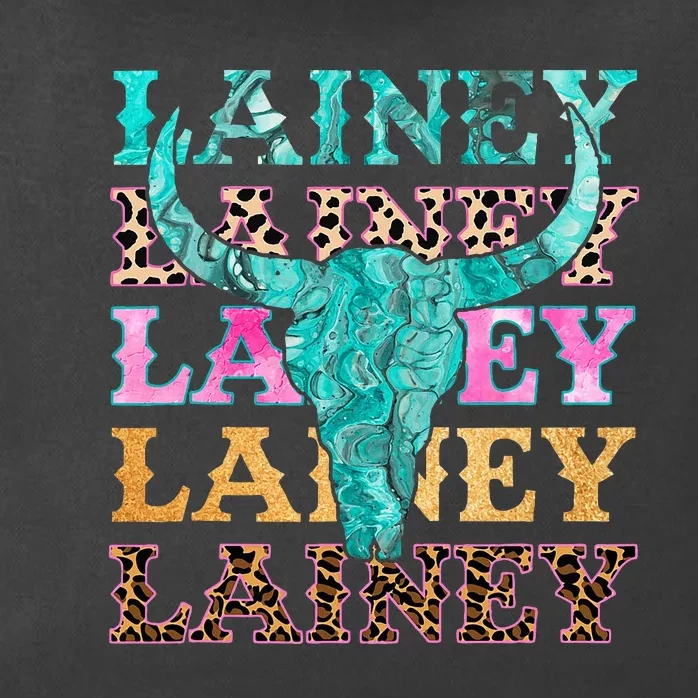 Lainey Name Personalized Cute Gifts Idea Lainey Bullskull Zip Tote Bag