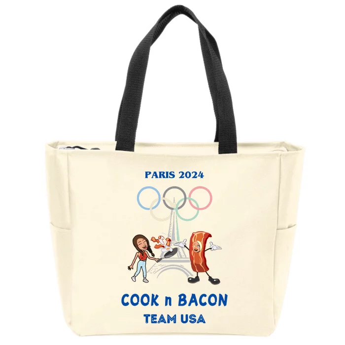 Limited Number1zie Paris 2024 Cook N Bacon Usa Zip Tote Bag