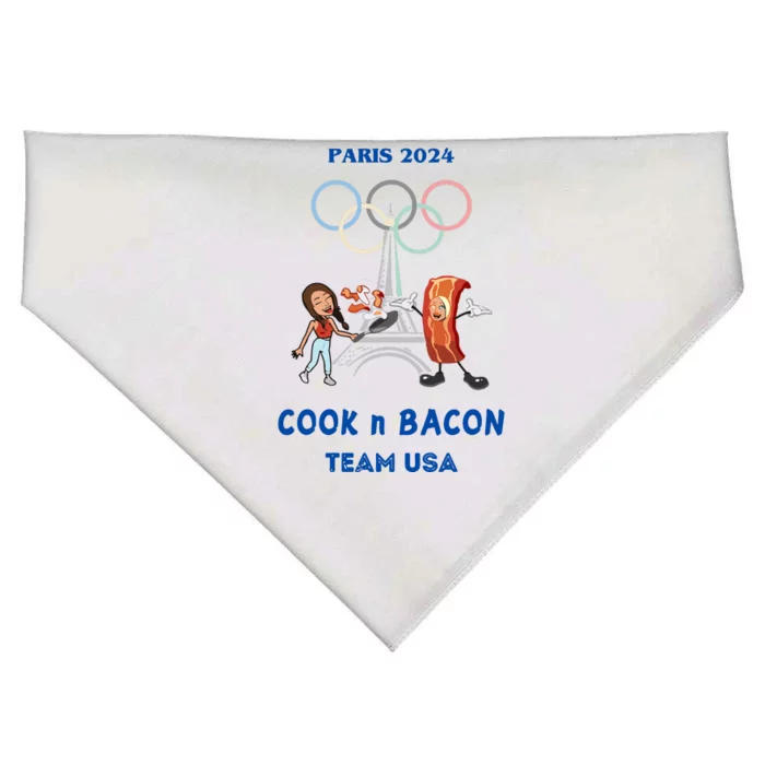 Limited Number1zie Paris 2024 Cook N Bacon Usa USA-Made Doggie Bandana