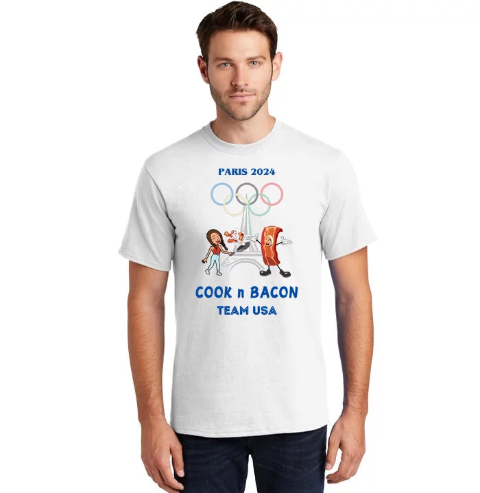 Limited Number1zie Paris 2024 Cook N Bacon Usa Tall T-Shirt