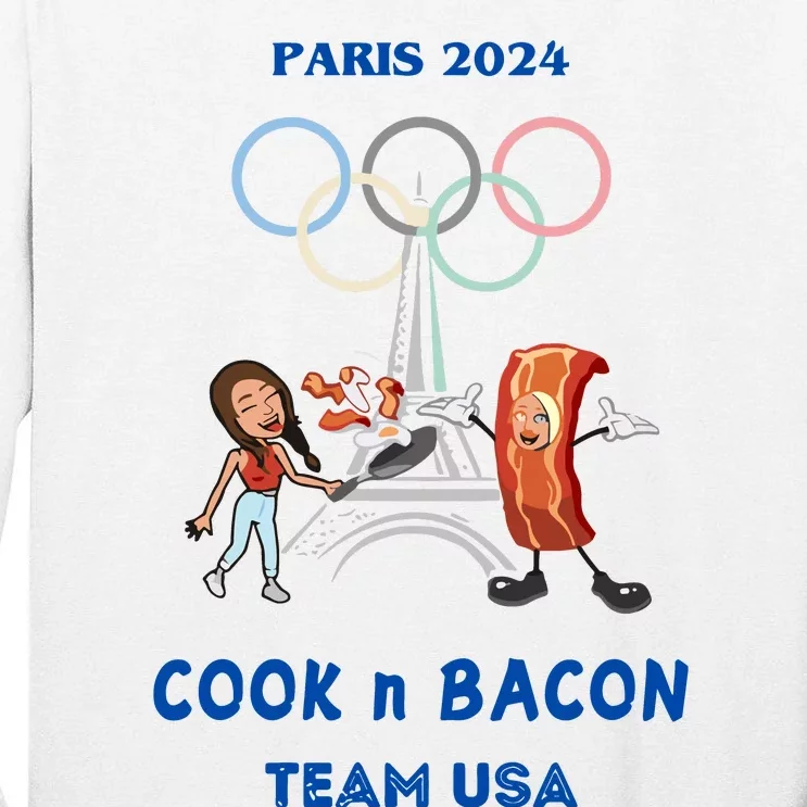 Limited Number1zie Paris 2024 Cook N Bacon Usa Tall Long Sleeve T-Shirt