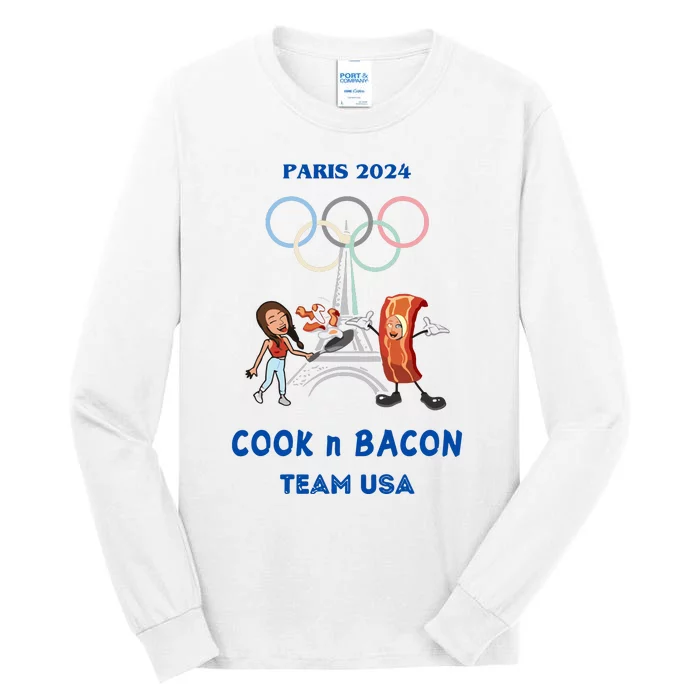 Limited Number1zie Paris 2024 Cook N Bacon Usa Tall Long Sleeve T-Shirt