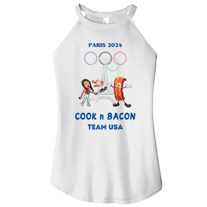 Limited Number1zie Paris 2024 Cook N Bacon Usa Women’s Perfect Tri Rocker Tank