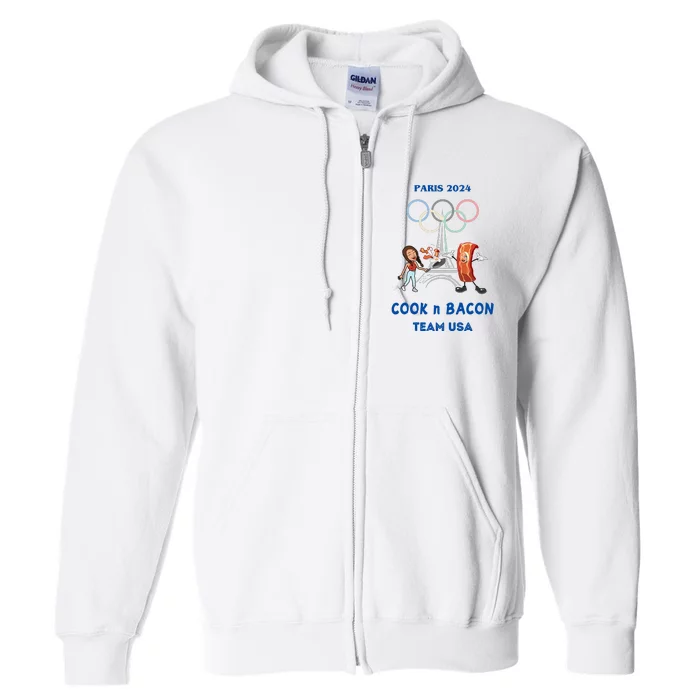 Limited Number1zie Paris 2024 Cook N Bacon Usa Full Zip Hoodie