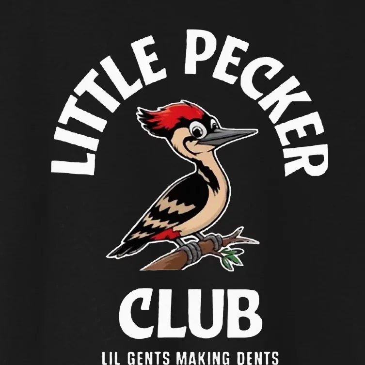 Little Nature Pecker Club Funny Woodpecker Women's Crop Top Tee