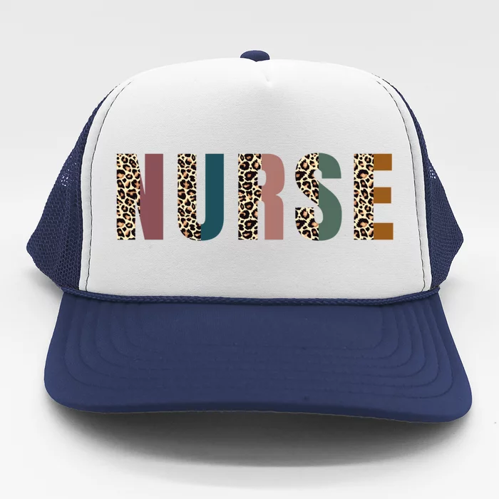 Leopard Nurse Rn Lpn For Registered Nurse Tee Nurses Day Gift Trucker Hat