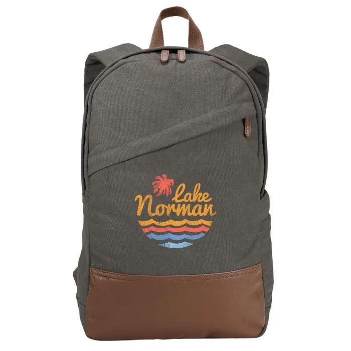 Lake Norman Retro Logo Cotton Canvas Backpack