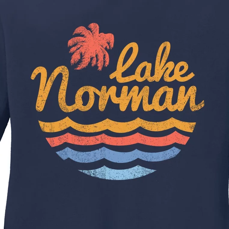 Lake Norman Retro Logo Ladies Long Sleeve Shirt