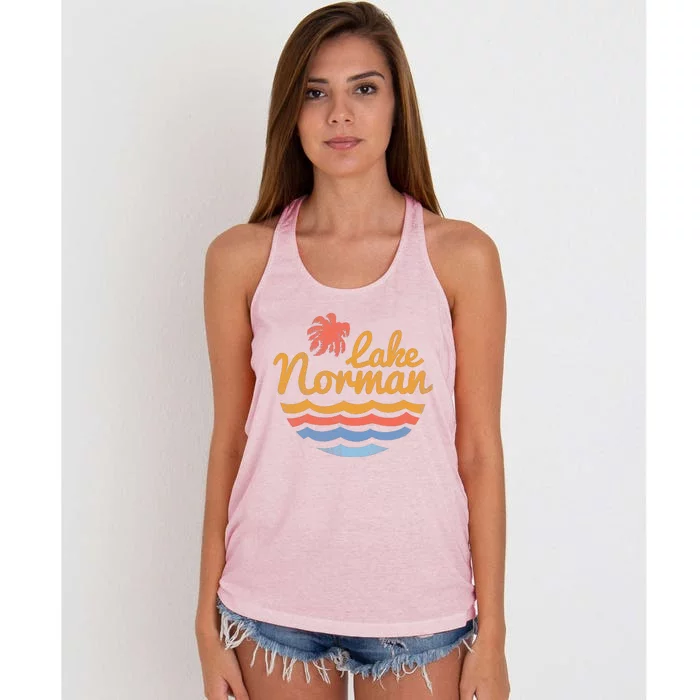 Lake Norman Retro Logo Women's Knotted Racerback Tank