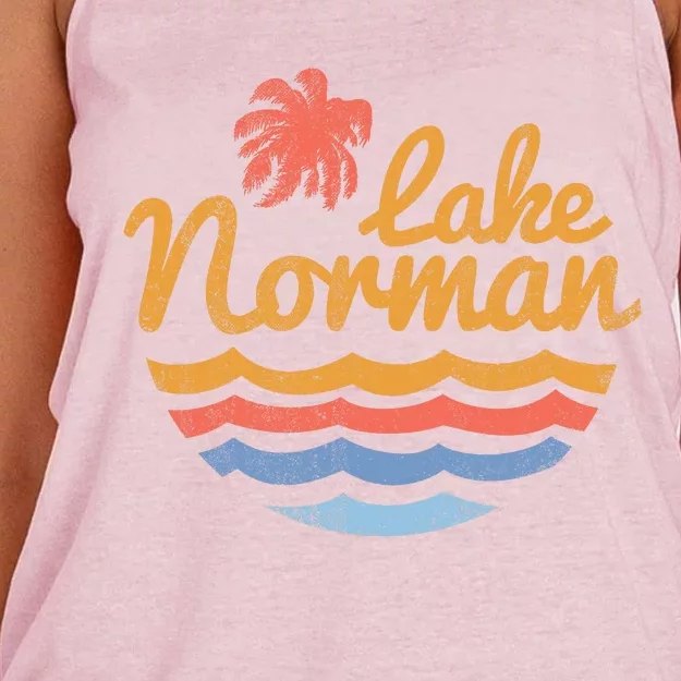 Lake Norman Retro Logo Women's Knotted Racerback Tank