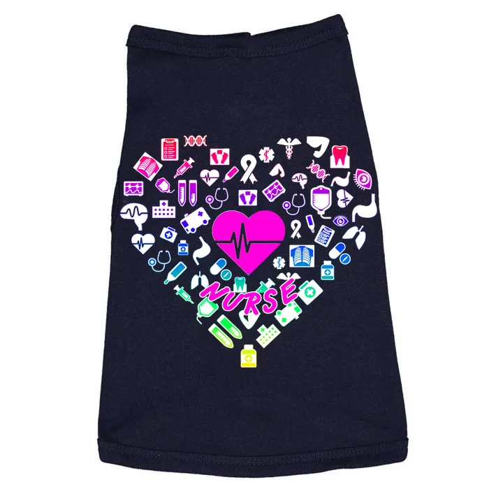 Love Nursing Rainbow Heart Collage Doggie Tank