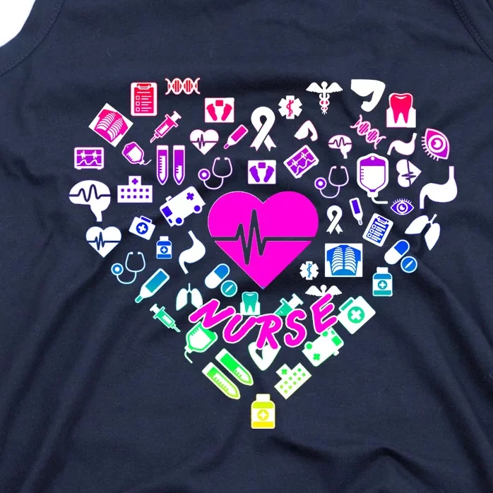 Love Nursing Rainbow Heart Collage Tank Top