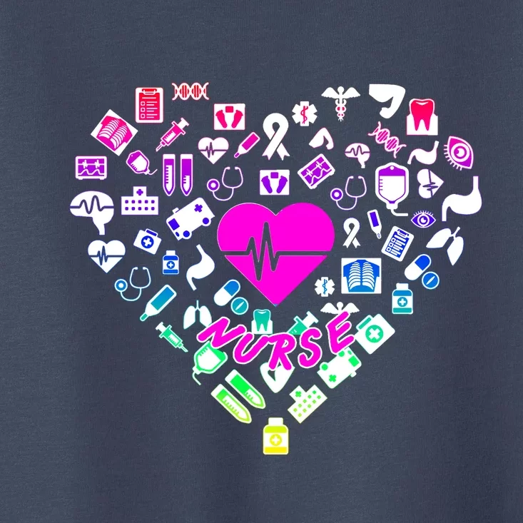 Love Nursing Rainbow Heart Collage Toddler T-Shirt