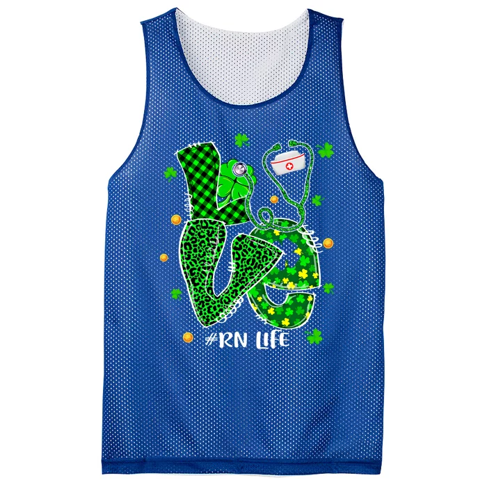 Love Nursing Rn Life Patricks Day Nurse Stethoscope Shamrock Meaningful Gift Mesh Reversible Basketball Jersey Tank