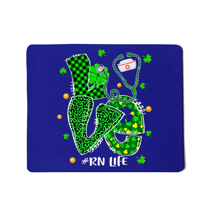 Love Nursing Rn Life Patricks Day Nurse Stethoscope Shamrock Meaningful Gift Mousepad