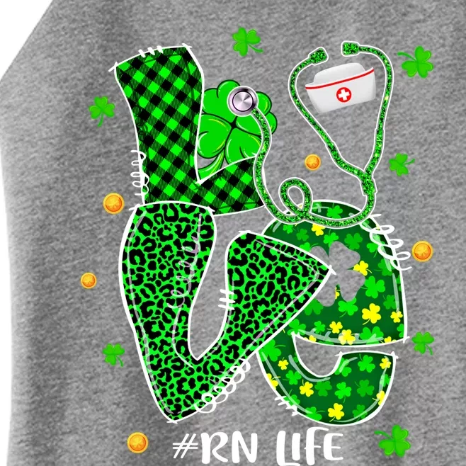 Love Nursing Rn Life Patricks Day Nurse Stethoscope Shamrock Meaningful Gift Women’s Perfect Tri Rocker Tank