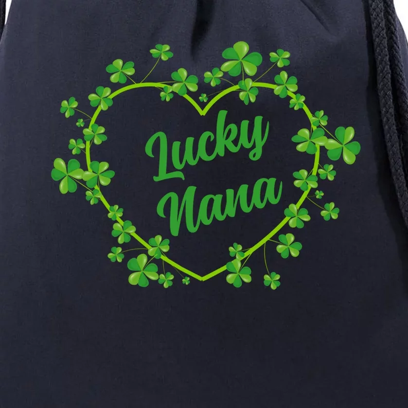 Lucky Nana Shamrock Heart Nana Love Gift Drawstring Bag