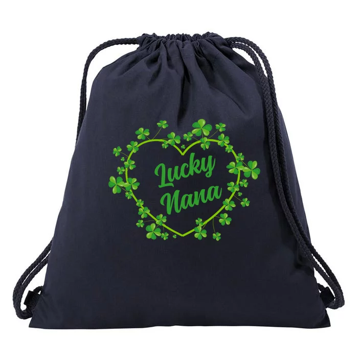 Lucky Nana Shamrock Heart Nana Love Gift Drawstring Bag