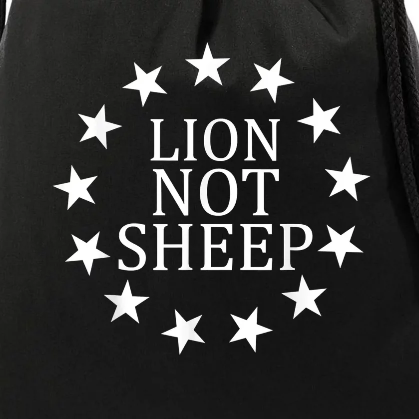 Lion Not Sheep Drawstring Bag