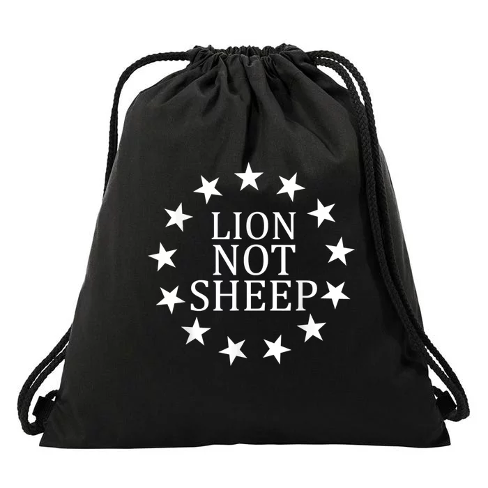 Lion Not Sheep Drawstring Bag