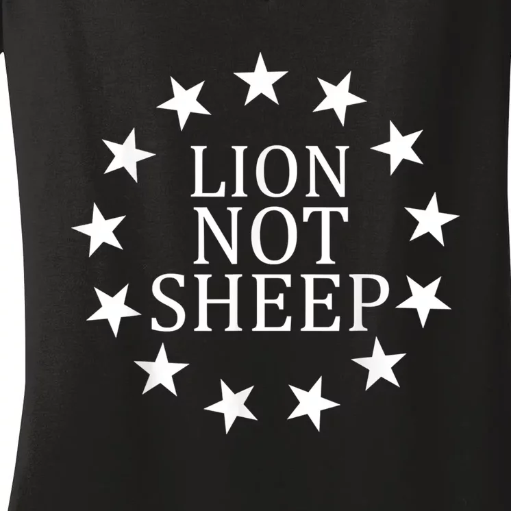 Lion Not Sheep Women's V-Neck T-Shirt