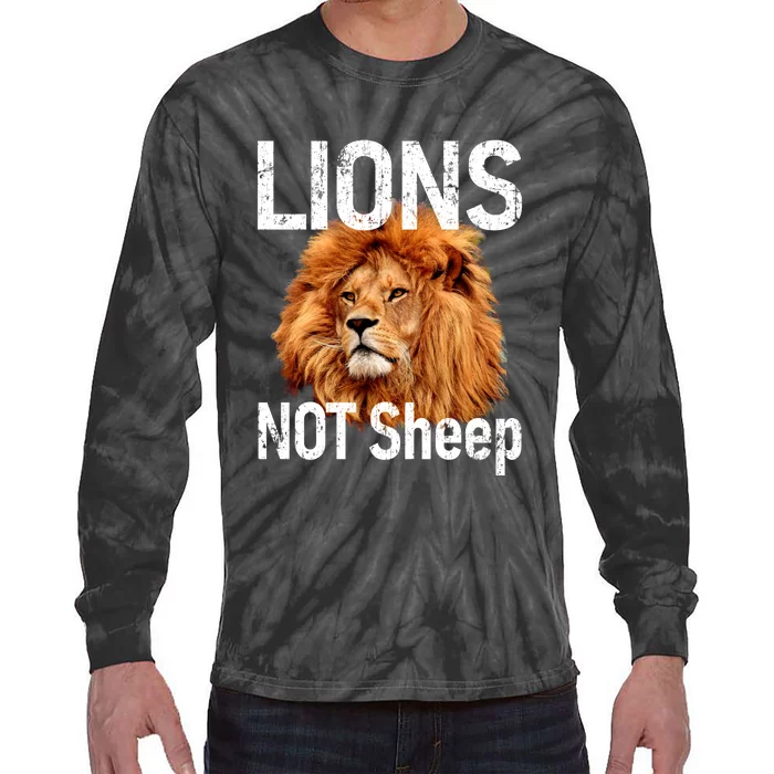 LIONS Not SHEEP, Antiliberal Tie-Dye Long Sleeve Shirt