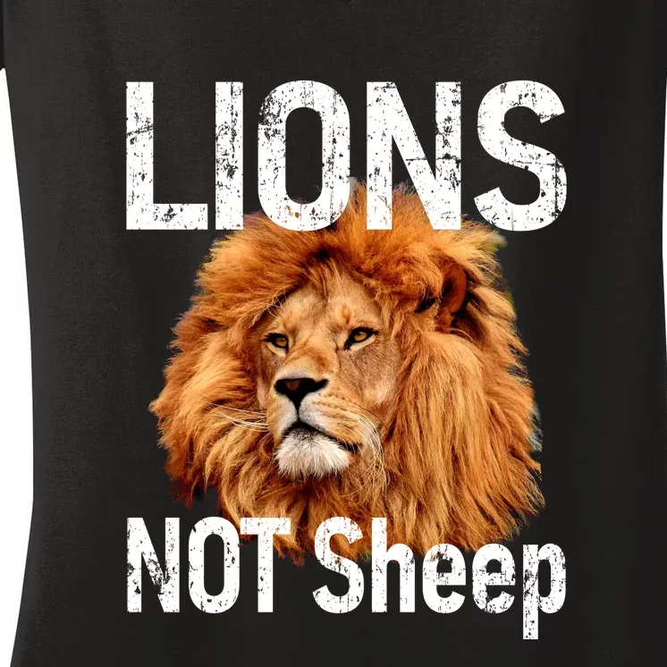 LIONS Not SHEEP, Antiliberal Women's V-Neck T-Shirt