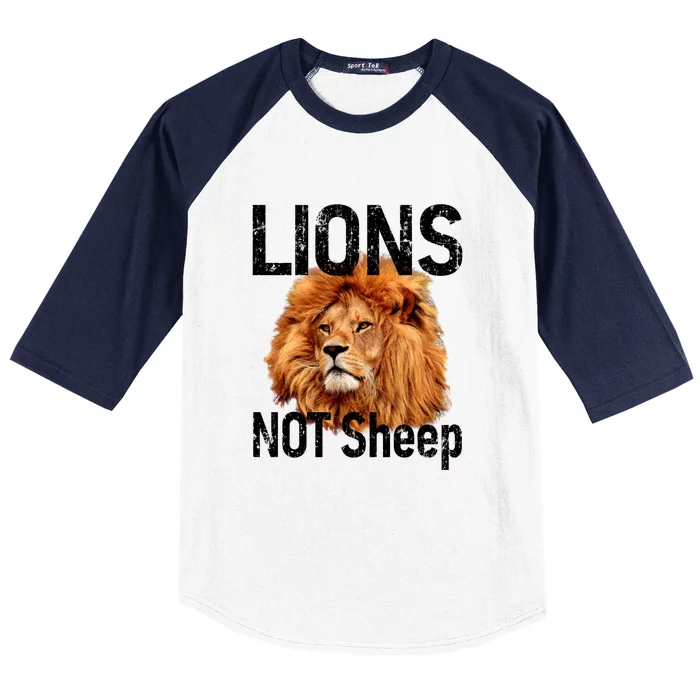 LIONS Not SHEEP, Antiliberal Baseball Sleeve Shirt