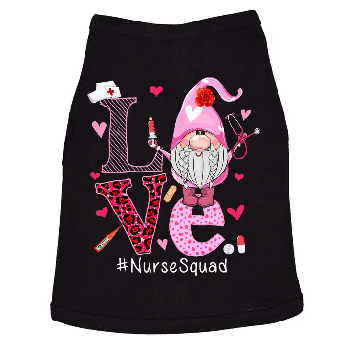 Love Nurse Squad Cute Happy ValentineS Day Gnome Lover Doggie Tank