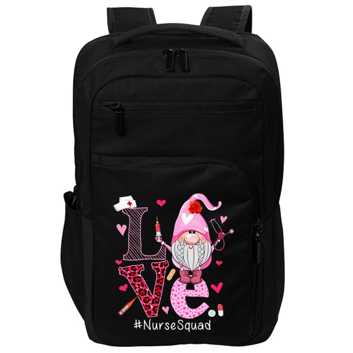 Love Nurse Squad Cute Happy ValentineS Day Gnome Lover Impact Tech Backpack