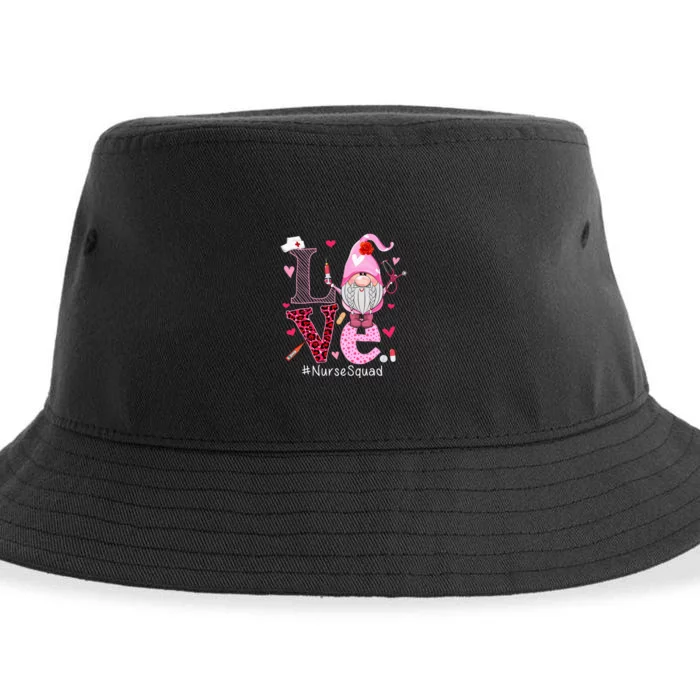 Love Nurse Squad Cute Happy ValentineS Day Gnome Lover Sustainable Bucket Hat