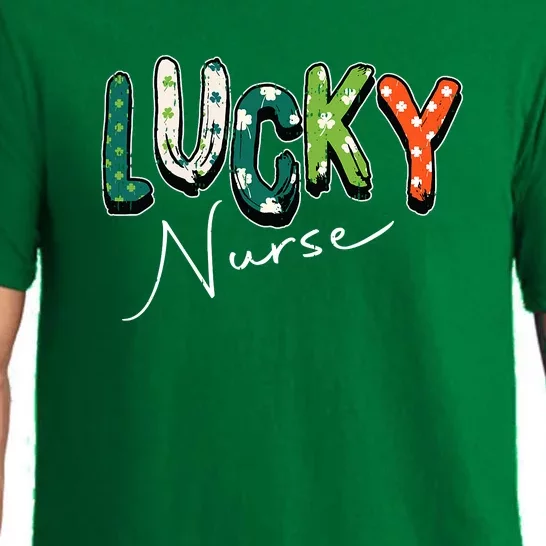 Lucky Nurse St Patricks Day Cool Shamrock Irish RN Gifts Pajama Set