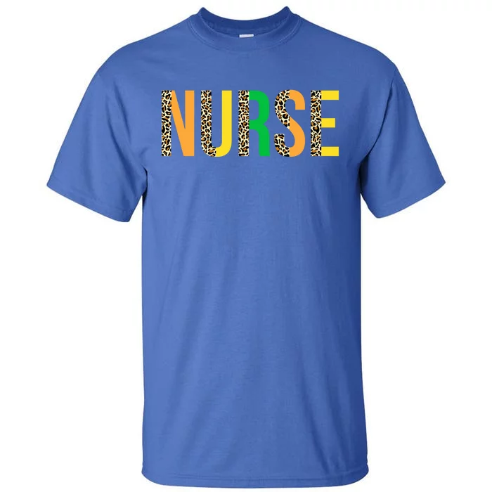 Leopard Nurse St Patrick's Day Funny One Lucky Nurse Irish Funny Gift Tall T-Shirt