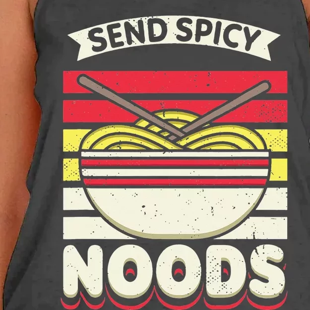 Love Noods Send Noodles Joke Ra Fan Women's Knotted Racerback Tank