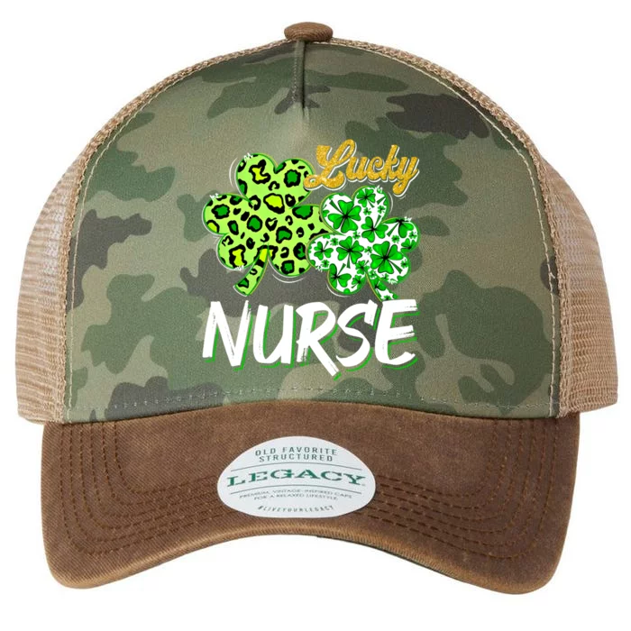 Lucky Nurse St Patricks Day Love Nurse Life Leopard Shamrock Gift Legacy Tie Dye Trucker Hat