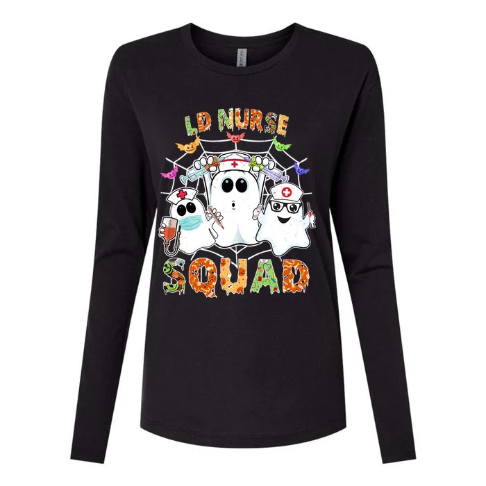 Ld Nurse Squad Boo Halloween Matching Gift Womens Cotton Relaxed Long Sleeve T-Shirt