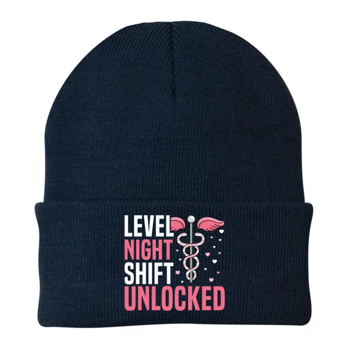 Level Night Shift Unlocked Design Night Shift Nurse Great Gift Knit Cap Winter Beanie