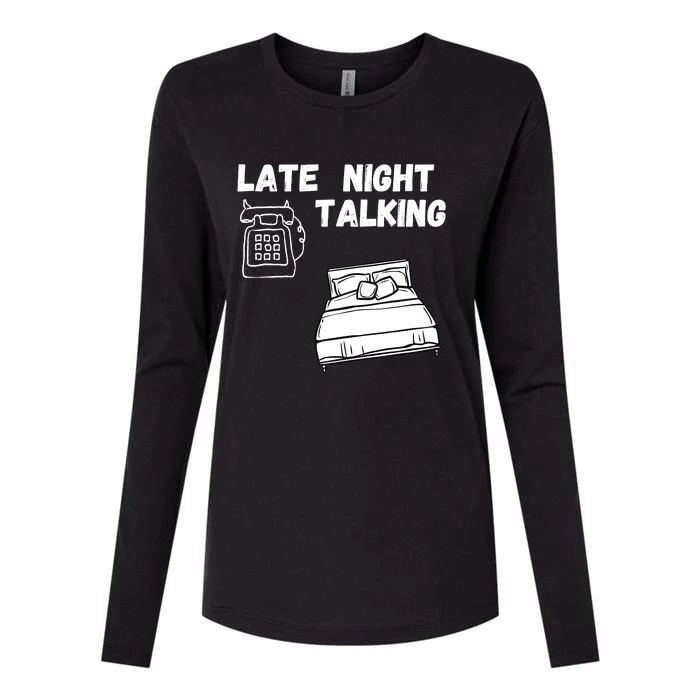 Late Night Talking Womens Cotton Relaxed Long Sleeve T-Shirt