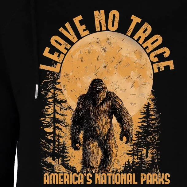 Leave No Trace America National Parks Funny Big Foot Womens Funnel Neck Pullover Hood