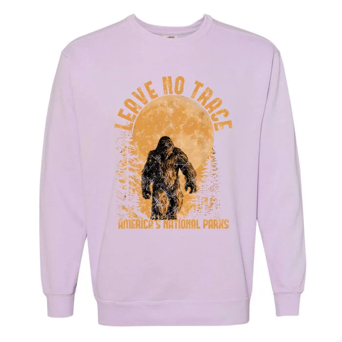 Leave No Trace America National Parks Funny Big Foot Garment-Dyed Sweatshirt