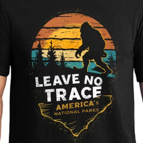 Leave No Trace AmericaS National Parks Funny Bigfoot Pajama Set