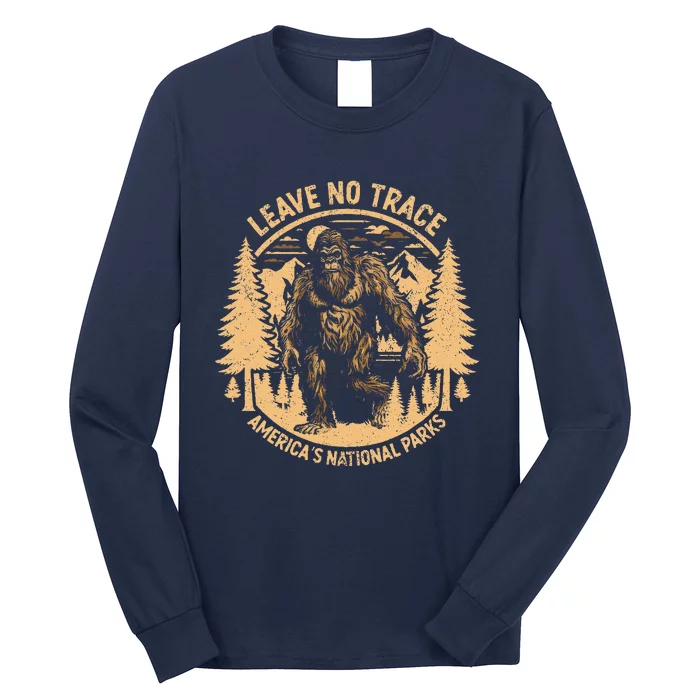 Leave No Trace Big Foot America National Parks Long Sleeve Shirt