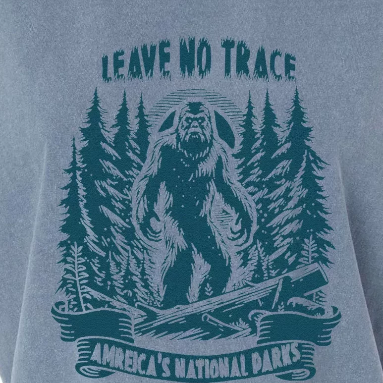 Leave No Trace America National Parks Funny Big Foot Garment-Dyed Women's Muscle Tee