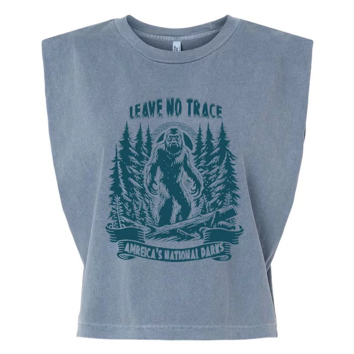 Leave No Trace America National Parks Funny Big Foot Garment-Dyed Women's Muscle Tee