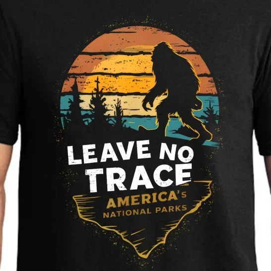 Leave No Trace America National Parks Funny Bigfoot Pajama Set