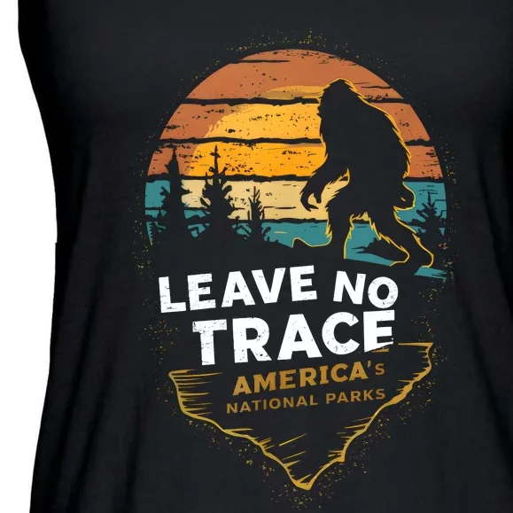 Leave No Trace America National Parks Funny Bigfoot Ladies Essential Flowy Tank