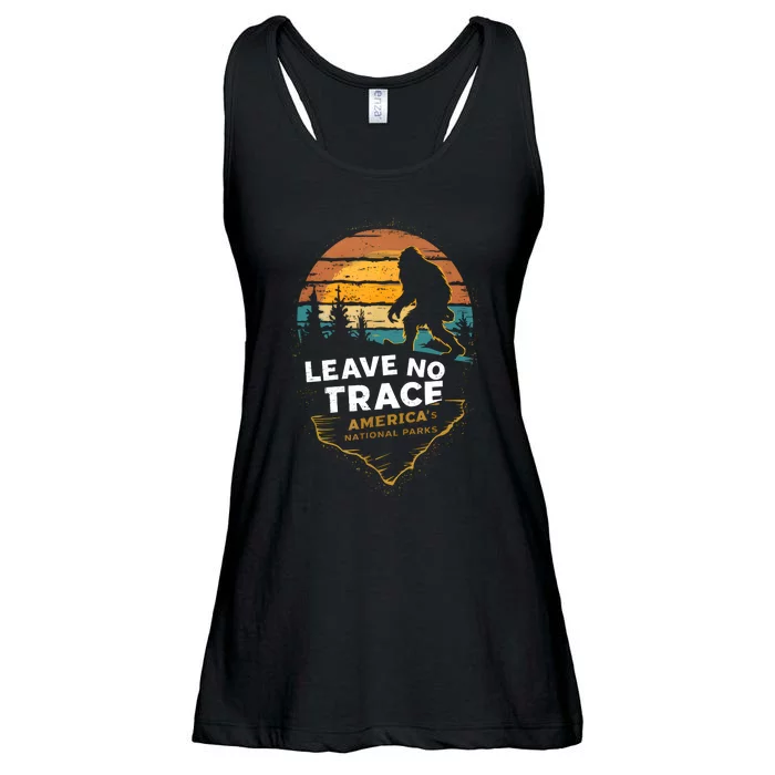 Leave No Trace America National Parks Funny Bigfoot Ladies Essential Flowy Tank